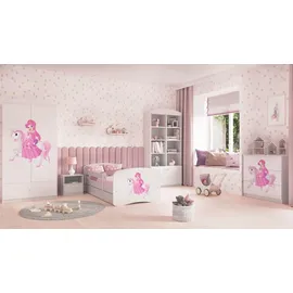 raumhirsch furniture Kinderbett mit Motiv Pferd 80 x 180 cm Holzwerkstoff weiß