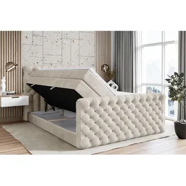altdecor Boxspringbett BOXI8-Z KING 200 x 200 cm H3/H4 Creme