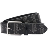 Lacoste Herren Gürtel - Coated Canvas Monogram Belt, 35 mm Schwarz 90 cm