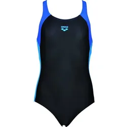ARENA Mädchen Sport Badeanzug Ren, Schwarz/Türkis/Blau, 116