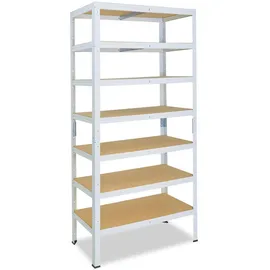 shelfplaza Schwerlastregal Metall 180x60x40 cm weiß 7 Böden