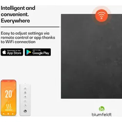 Blumfeldt Heat Square  Infrarotheizung  WiFi Steuerung  350W  IP44 Dunkelgrauer Stein