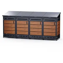 RS Trade Mülltonnenbox 4er 240 L  Holzoptik