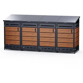 RS Trade Mülltonnenbox 4er 240 L  Holzoptik