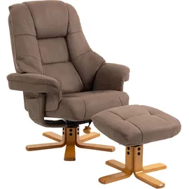 Duo Collection TV-Sessel Bordeaux Luxus-Microfaser 86 x 105 x 96 cm Braun mit Hocker und Relaxfunktion