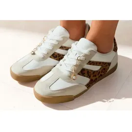 LASCANA Sneaker Damen Weiß/Leo 42