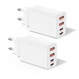 USB C Ladegerät, 40W 4 Ports Ladegerät Mehrfach, USB C Netzteil Stecker Schnellladegerät PD+QC Power Adapter Ladestecker Ladeadapter für iPhone 16 15 14 13 12 11 Pro Max/Plus/XS/XR, Samsung,Handys