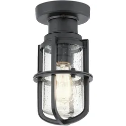 Licht-Erlebnisse Deckenaußenleuchte LERA Schwarz Kunststoff-Verbundwerkstoff Regenglas 1x E27 max. 40W LE57476