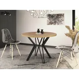 WFL GROUP Esstisch Revena (erhältlich in zwei Größen – 100/120 cm, ausziehbar auf 180/200 cm), platzsparender Tisch für Küche, Esszimmer oder Wohnzimmer braun 120 cm x 76 cm x 120 cm