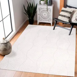 Teppich CARPET CITY "Friseé-Teppich FANCY 904", weiß, B:200cm H:12mm L:290cm, Polypropylen (PP), Teppiche, Kurzflor Wohnzimmer, florale 3D-Optik, für Schlafzimmer, Flur