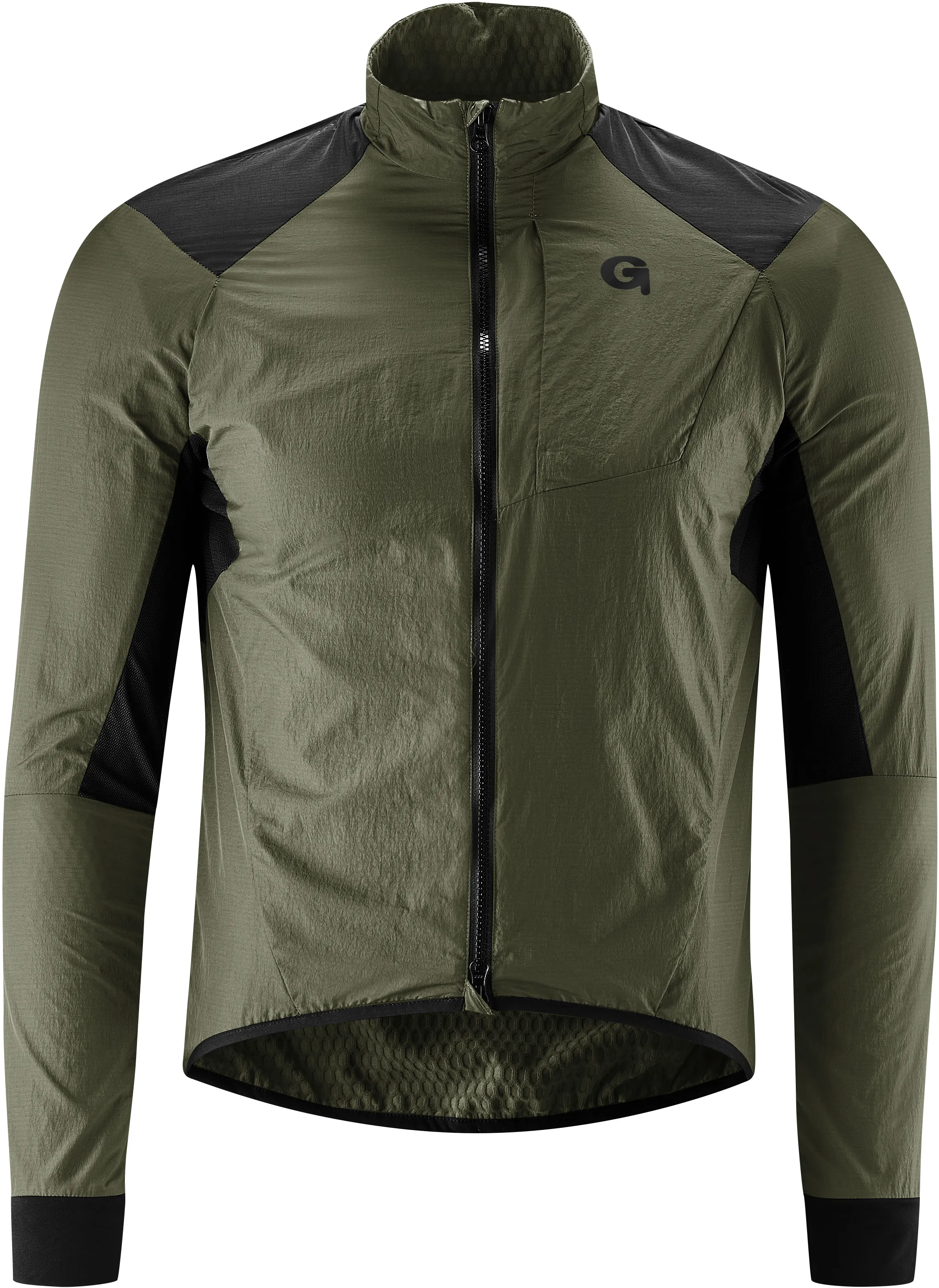 Fahrradjacke GONSO "MORISOLLO" Gr. L, grün (olivgrün) Herren Jacken Radjacke aus windabweisendem Außenmaterial und wärmeisolierenden Innenmaterial.