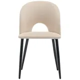 Sweiko Esszimmerstuhl (Polsterstuhl mit breiter Rückenlehne und Metallbeinen, 2 St), Samt beige
