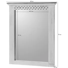 MASSIVMOEBEL24.DE Wandspiegel Mango / Akazie 68 x 5 x 79 cm Weiß