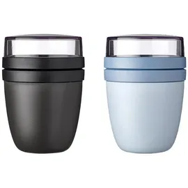 Mepal Lunchpots Ellipse blau/schwarz 10,7 cm 0,5 l 2-teilig