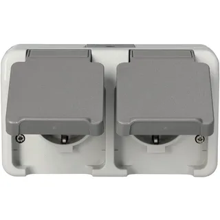 Merten Schuko-Doppel-Steckdose 2-fach Lichtgrau 2 St.