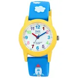Q&Q VR99J003Y 10 mm Quarzgehäuse Blau Silikonarmband