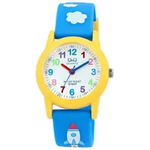 Q&Q VR99J003Y 10 mm Quarzgehäuse Blau Silikonarmband