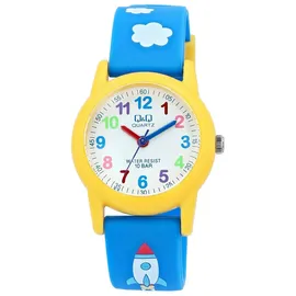 Q&Q VR99J003Y 10 mm Quarzgehäuse Blau Silikonarmband