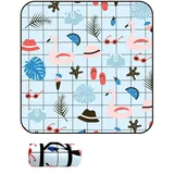 DOTBUY-SHOP Picknickdecke Wasserdicht, Campingdecke Stranddecke Wärmeisoliert Maschinenwaschbar Faltbar Picknickmatte, für Outdoor Strand Campen Wandern Ausflüge (Blauer Flamingo,200x200cm)