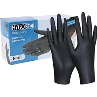 Hygostar, Schutzhandschuhe, Nitril-Handschuh EXTRA SAFE, XL, schwarz, puderfrei (XL)