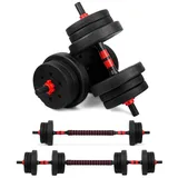 wuuhoo Hantel-Set Kurzhantelset Arni mit Kunststoffscheiben, Set mit 2x Kurzhanteln und Scheiben 27mm 20 kg