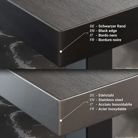 GGM Möbel BM | Bistro Stehtisch | 70 x 70 x 110 cm | Quadratisch | Schwarzer Rand | Wenge / Schwarz