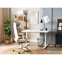 Höhenverstellbarer Schreibtisch Elektrisch 120 x 60 cm Weiß GRIFTON