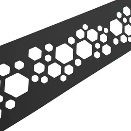 zaun|zu® Sichtschutzstreifen PREMIUM Dekor Hexagon 255 x 15 cm Anthrazit 2 St.