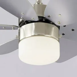 Westinghouse Flora Royale 76 cm Deckenventilator silber/weiß/chrom mit Licht