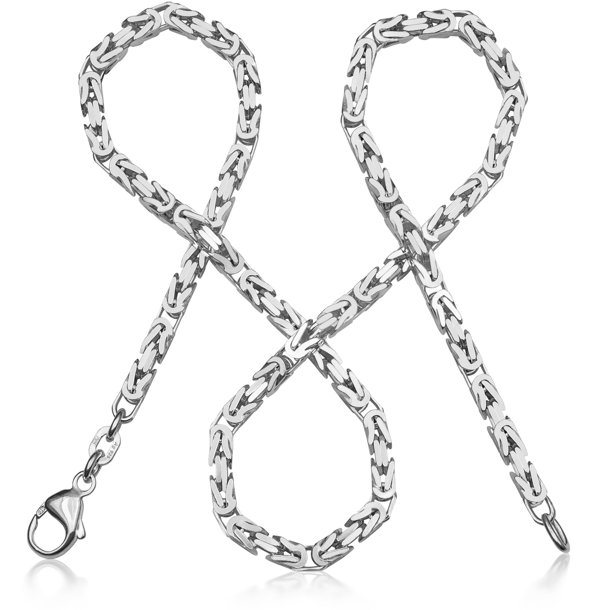 modabilé Königskette Herren Halskette 3,2mm Kette 42cm-90cm lang Silberkette I 925 Sterling Silber 50cm
