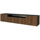 altdecor Zeno Lowboard 200 cm Schwarz/Eiche Wotan Holzwerkstoff