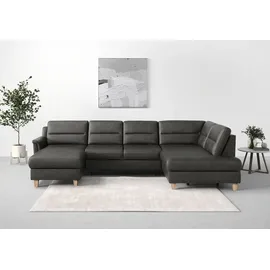 sit&more Wohnlandschaft SIT & MORE "Farö U-Form", grau (anthrazit), B:325cm H:90cm T:187cm, Sofas, Wohnlandschaft, inklusive Federkern, wahlweise mit Bettfunktion und Bettkasten