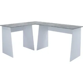 VCM my office Masola Schreibtisch weiß, beton rechteckig, 4-Fuß-Gestell weiß 135,0 x 105,0 cm