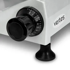 Vertes Gastro Aufschnittmaschine Schneidemaschine, Elektrisch mit 250W, Messer mit 300mm Durchmesser, Schnittstärke 0 bis 15mm, Allesschneider mit Aluminium Gehäuse, Inkl. Schleifstein