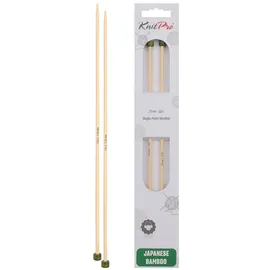 KnitPro K22306 Jackenstricknadeln, Bamboo, Braun, 25 cm x 3.5 mm, 2 Count