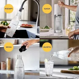 Sodastream Terra white + 2 PET-Flasche 1 l + PET-Flasche 0,5 l + Zylinder