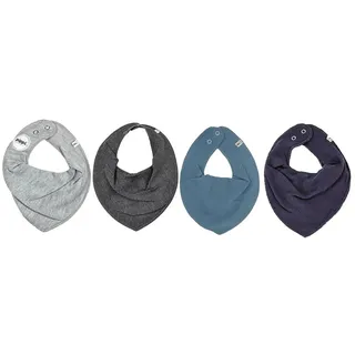 Pippi 4er Set Baby Dreieckstuch Halstuch Lätzchen 4 Stück * verschiedene Farbkombinationen (GRAU BLAU - hellgrau darkgrey jeansblau dunkelblau)