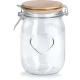 Zeller Vorratsglas Heart luftdicht, 1000 ml
