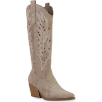 VAN HILL Damen Cowboystiefel Stiefel Stickereien Schuhe 840056, Farbe: Khaki, 36 - 36