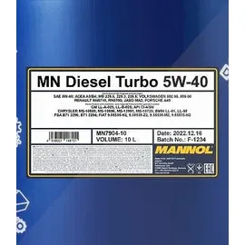 Mannol Diesel Turbo 5W-40 7904 10 l