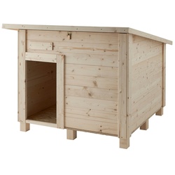Hundehütte, Hundehaus aus Waldkiefernholz mit Flachdach, BEETHOVEN 120 x 140 x 100cm