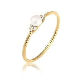 Elli DIAMONDS Elli DIAMONDS Ring Verlobung Perle Diamant (0.03 ct.) 585 Gelbgold Ringe Damen