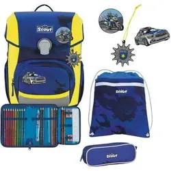 SCOUT 75450021600 Schulranzen-Set 4-teilig Neo DIN Blue Police