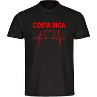 multifanshop Kinder T-Shirt - Costa Rica - Herzschlag - Druck rot - Kind