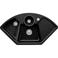 Villeroy & Boch Solo Eck rechts Einbauspüle Chromit/Keramik Excenterbetätigung 1075 x 600 mm