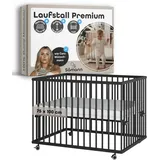 Sämann Laufgitter mit Matratze Cloud Air & Lattenrost | Black Edition | Premium | Gr.: 75x100 cm)