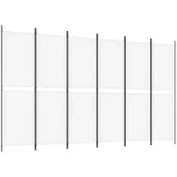 VidaXL 6-tlg. Paravent Weiß 300x180 cm Stoff