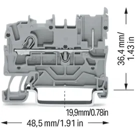 WAGO GmbH& Co. KG Basisklemme 1 Pin, grau 2022-1201