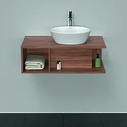 Duravit D-Neo Waschtisch-Unterschrank DE495807979 80 x 55 cm, Nussbaum Natur, 1 Fach, 1 Konsolenplatte, wandhängend