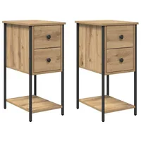VidaXL Nachttisch 2 pcs Eiche handwerklich 32 x 42